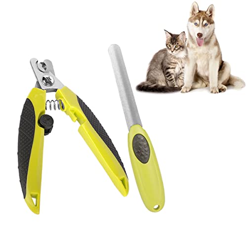 LANMOU Krallenschere für Hunde und Katzen Profi Krallenschere für Hunde mit Nagelfeile Hohe Qualität Krallenschere Katzen Katzen Nagelschere Aus Edelstahl mit Safety Guard Grün von LANMOU