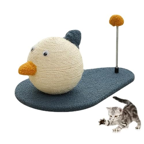 LANMOU Kratzbrett für Katzen Kratzball für Katzen Katzenkratzbretter mit Spielbälle Kitty Sisal Bälle Kratzbett für Wohnungskatzen Langlebiges Brett für Möbelschutz, 44 * 30 * 19cm von LANMOU