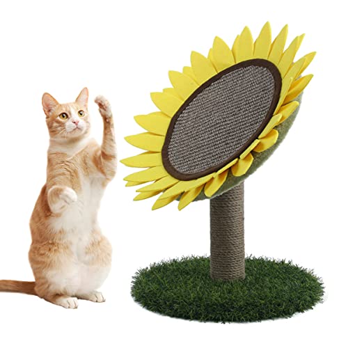 LANMOU Sonnenblume Katze Kratzbaum Natürliches Sisal Kratzbrett Kratzbaum für Katzenkrallen Niedliche Möbel Interaktive Aktivität Pad Spielzeug für Kätzchen & Katze, Vertikales Kratzen von LANMOU