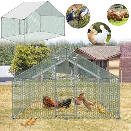 LARS360 Freilaufgehege Hühnerstall 3x6x2m Außenzaun, beschichtetes PE-Schattendach, verzinkter Stahlrahmen, verwendet für Hühner, Geflügelställe, Vogelkäfige, Kleintiere von LARS360
