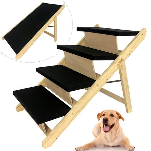 LARS360 Haustiertreppe 2 in1 Hundetreppe Hunderampe Auto Klappbar Rampe Hund Hundetreppe für Kleine Hunde und Große Hunde Hunderampe für Bett, Auto, Sofa von LARS360