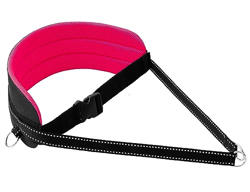 LASALINE Bauchgurt für Hundeleine Canicross Dogtrekking Ski-Jöring Touren Hundesport in Schwarz Neonpink von LASALINE