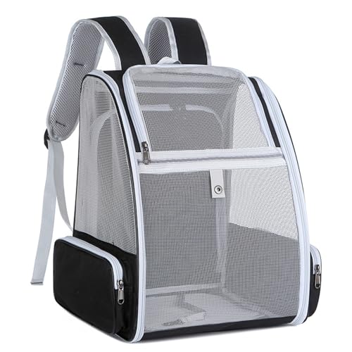 Katzenrucksack Hunderucksack, Faltbarer Katzen Transportrucksack Vollständig belüfteter Mesh Katzen Transportrucksack Schultertasche, Katzen Rucksack für Reisen, Spaziergänge und Wanderungen von LASIEYO