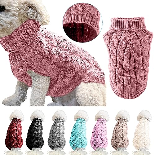 LASIEYO Hundepullover,Mittelgroß Hunde Rollkragen Strickpullover Winter Warmer Hund Pullover Haustier Warme Pullover für Mittelgroß Hunde von LASIEYO