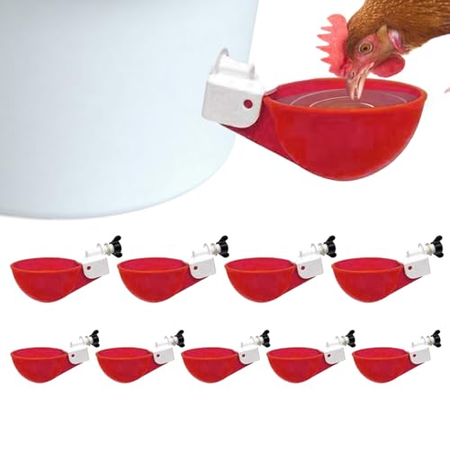 Automatischer Geflügelbecher, 10 Stück Hühner-Wassertrinker, Geflügel-Wasser-Feeder-Kit, Hühner-Wasserbecher, Hühner-Wasserspender, Bewässerungsbecher für Küken, Ente, Gänse, Truthahn von LATAFA