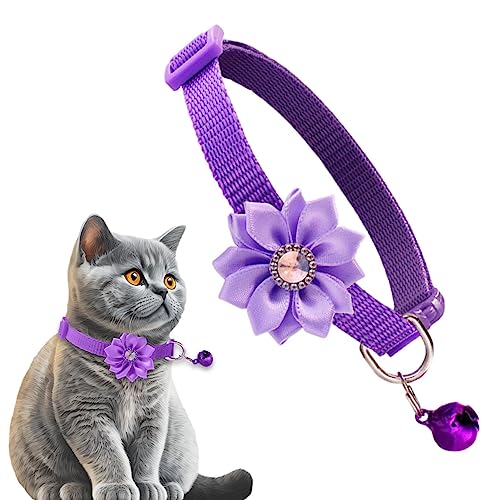 Blumenhalsband, Fliege, 19 cm, mehrfarbig, Haustierhalsband mit Glöckchen für Cosplay-Zubehör, Fliege, Charm-Blume für Welpenhalsband, Haustier-Hundehalsband, für Katzen, kleine und mittelgroße Hunde von LATAFA