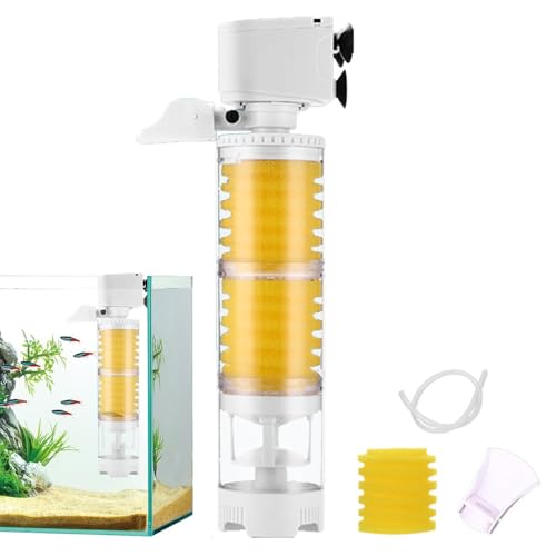 LATAFA Aquarium-Vakuumfilter, Interner Aquarium-Filter, Effizienter Aquarium-Filter, Verstellbarer Interner Aquarium-Filter, Reinigt Wasser, Schwammfilter Für Saubere Aquarium-Filtration von LATAFA