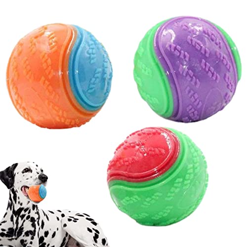 LATAFA Tennis-Hundeball, Hunde-Trainingsball, Biss-Hunde-Tennisbälle, 3 Stück Haustierball, quietschender Hunde-Trainingsball, Hunde-Quietscher-Spielbälle, Hunde-Spielbälle im Freien von LATAFA