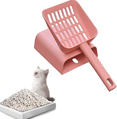 LATRAT 1 Pcs katzenstreuschaufel mit Halter, Katzenstreu-Scooper, Katzenstreu-Schaufel Ergonomischem Griff Katzentoiletten für Reinigung des Katzenklos-Rosa von LATRAT