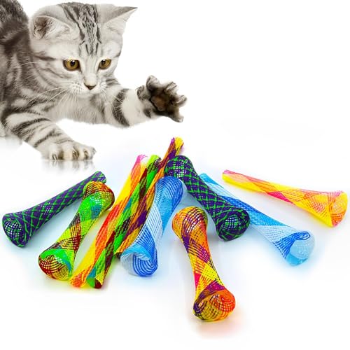 LATRAT 10 Stücke Cat Spring Spielzeug, Cat Spring Spielzeug Bunte Spirale Cat Kunststoff Bunt Spielzeug Haustier Katzenspielzeug Beißen Und Jagen Von Kätzchen, Farbe zufällig von LATRAT