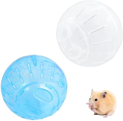 LATRAT 2 PCS Running Ball Laufball für Nager, Hamster, Bewegung, Nagerspielzeug zum Laufen, Kunststoff, 12cm, transparent von LATRAT