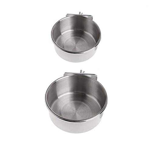 LATRAT 2 Pcs Vogelfutterschale für Papageien, Hängend Bird Feeder Bowl, Vogelfütterung Näpfe Edelstahl, Hängende Lebensmittel Futternapf, Vogelfutterschale, für Papageien Vögel von LATRAT