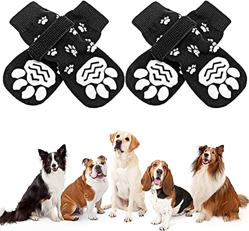 LATRAT 4Pcs Anti Rutsch Socken Hunde Indoor rutschfeste Pfotenschutz Hundesocken, Hundesocken Weiche Hundestiefel Socken für Draussen Gehen (S) von LATRAT