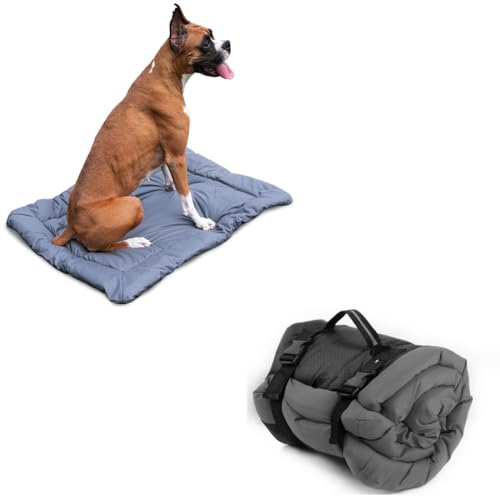 LATRAT Faltbare wasserdichte Hundebett matratze, Hundematte für Reise Camping Outdoor, rutschfeste Unterseite, Hundereisedecke für Hundekiste, Sofa, Boden, Auto, Gras, 90cmx60cm von LATRAT