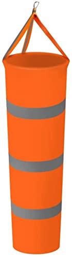 LATRAT Windsack für Draußen Windsäcke für den Garten Windfahne Orange Windsack mit Reflektierenden Streifen Polyester Gürtel Wetterfeste Tasche zur Windmessung von LATRAT