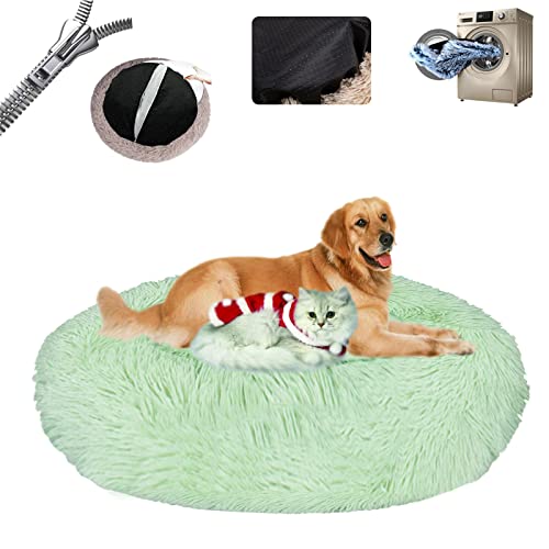 Gross Hund,Haustierbett Flauschig ​Waschbar Abnehmbares Wärmendes und Comfy ​Haustierkissen in Donut Rutschfester Unterseite für Kleine Mittelgroße und Große ​- Green|| Ø100/39in(3XL) von LAUDS