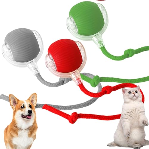 Chewie Rolling Ball, Elektrischer Hundeball Spielzeug, Chewie Chase Mate Katzenspielzeug, Interaktives Hundespielzeug Ball, Smart Automatisch Rollender Ball für Kleine,Mittlere Hunde (3 Stück) von LAUFUY