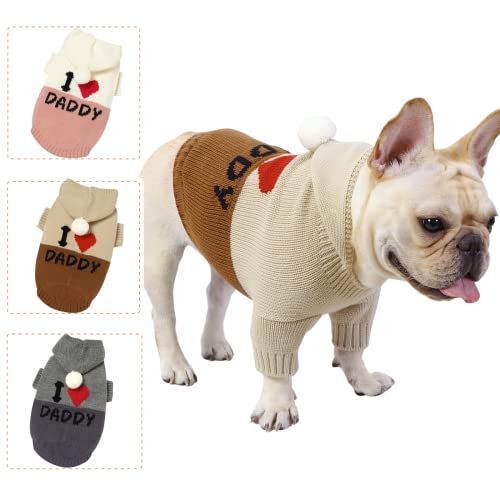 LAWKUL Hund Pullover Klein Hunde Pullis Sweater für Katzen Chihuahua Kleidung Bulldogge Hundepullover Keleine Mittel Grosse Katze Welpen Hundepulli mit Kapuze Khaki L von LAWKUL