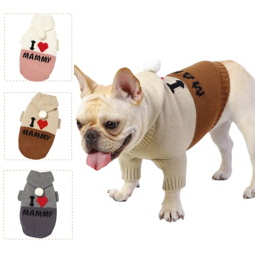 LAWKUL Hund Pullover Klein Hunde Pullis Sweater für Katzen Chihuahua Kleidung Bulldogge Hundepullover Keleine Mittel Grosse Katze Welpen Hundepulli mit Kapuze Khaki L von LAWKUL