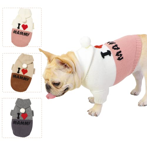 LAWKUL Hund Pullover Klein Hunde Pullis Sweater für Katzen Chihuahua Kleidung Bulldogge Hundepullover Keleine Mittel Grosse Katze Welpen Hundepulli mit Kapuze Weiß L von LAWKUL