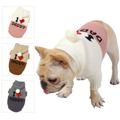 LAWKUL Hund Pullover Klein Hunde Pullis Sweater für Katzen Chihuahua Kleidung Bulldogge Hundepullover Keleine Mittel Grosse Katze Welpen Hundepulli mit Kapuze Weiß L von LAWKUL