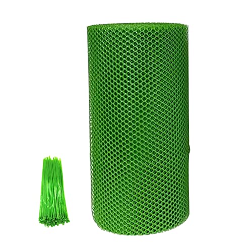 Wiederverwendbare Gartennetzzaun, Grünes Geflügelnetz aus PVC-beschichtetem Kunststoff, Kunststoffzaun mit 8 mm Löchern for den Garten mit Kabelbindern for Gartenterrassen und Treppen(1.2x35m/3.9x114f von LCUVIMPEX