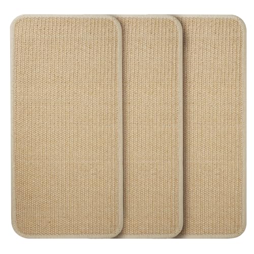 Kratzmatte Katze, 3er Pack 50x25CM Kratzbretter Katze. Sisal Teppich Katzen, verschleißfest und langlebig. Katzen Kratzbrett(Originalfarbe) kann Sofas, Türen und Möbel effektiv schützen von LCXCXY