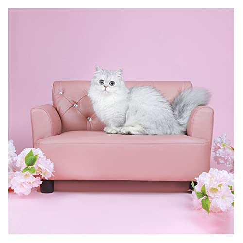 LCYDMJ Haustier Sofa Kleines Und Mittleres Haustier-Schlafsofa Für Katzen Und Hunde, Luxus-Schlafsofa Für Haustiere Aus PU-Leder Für Das Schlafzimmer Zu Hause, Massivholzrahmen 61 X 41 X 38 cm von LCYDMJ