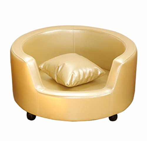 LCYDMJ Haustier Sofa Luxus-Haustierschlafsofa Aus PU-Leder, 66 X 50 X 34 cm, Kleines Und Mittleres Schlafsofa Für Katzen Und Hunde, Atmungsaktiver Und Bequemer Hundezwinger, Einfache Reinigung von LCYDMJ