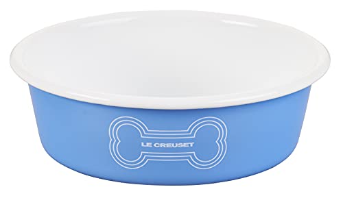 Le Creuset Hundenapf aus emailliertem Stahl, mittelgroß, 4 Tassen, Hellblau von LE CREUSET