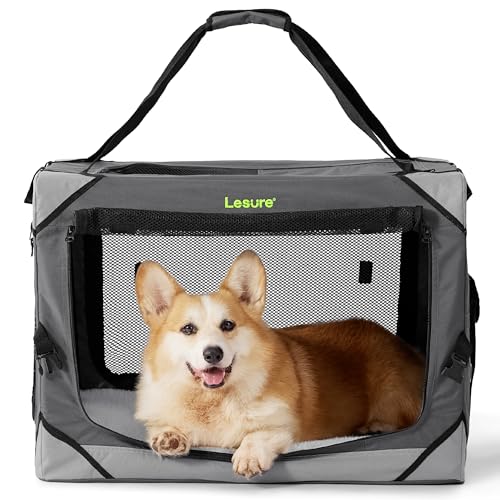 Lesure Hundebox faltbar, grau, 61x40x40 cm von LE SURE