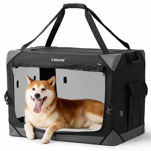 Lesure Hundebox faltbar, schwarz, 71x51x51 cm von LE SURE