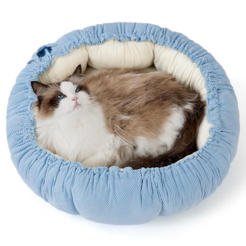 Lesure Katzenbett waschbar Katzen Bettchen - 51x48x15cm Katzen Bett mit Zweiseitig Innenkissen Katzenschlafplatz für Katzen oder kleine Hunde, Rosa von LE SURE