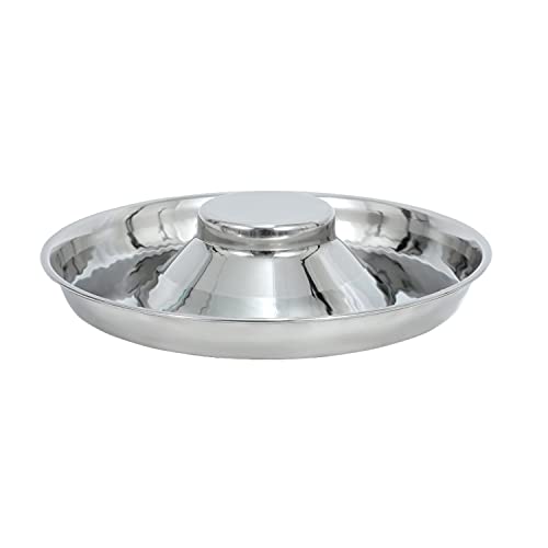 Welpen Edelstahl Hundenapf - LEACOOLKEY Hundefutter Wasserschale Langsam fütternde Entwöhnungsschüssel Haustiere für Kleine Hunde Katzen Haustiere (A-S, 02-Silber-1pcs) von LEACOOLKEY