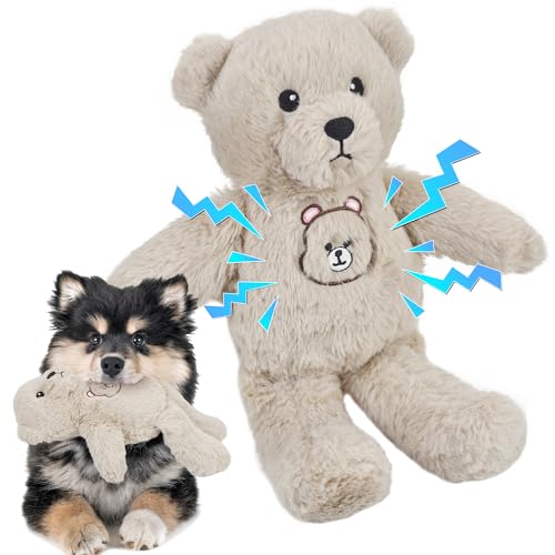 LECHONG Teddybär-Hundespielzeug, niedliches quietschendes Hundespielzeug für kleine, mittelgroße und große Hunde, gefülltes Kauspielzeug für alle Rassen, Plüsch-Hundespielzeug, um sie zu beschäftigen von LECHONG