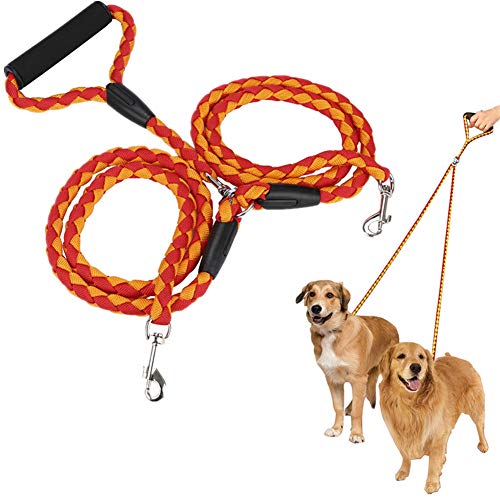 Geschirr Hund Dog Harness Hunde Leine Hundeleinen Welpenleine Schleppleine Hund Doppelleine Fur Zwei Hunde Sicherheitsgeschirr Hund for Hündchen Yellow von LEDDP