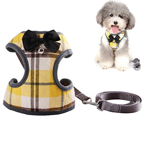 Geschirr Hund Dog Harness Leine Hund Welpenleine Schleppleine Hund Sicherheitsgeschirr Hund Katzengeschirr Ausbruchsicher Hunde Leine for Reisen Yellow,64 von LEDDP