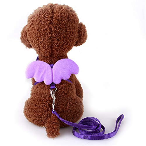 Geschirr Hund Hunde Geschirr Katzengeschirr Katzengeschirr Ausbruchsicher Leine Hund Hundehalsband Breit Hunde Anschnallgurt Auto Dog Collar for Haustier Purple,22 von LEDDP