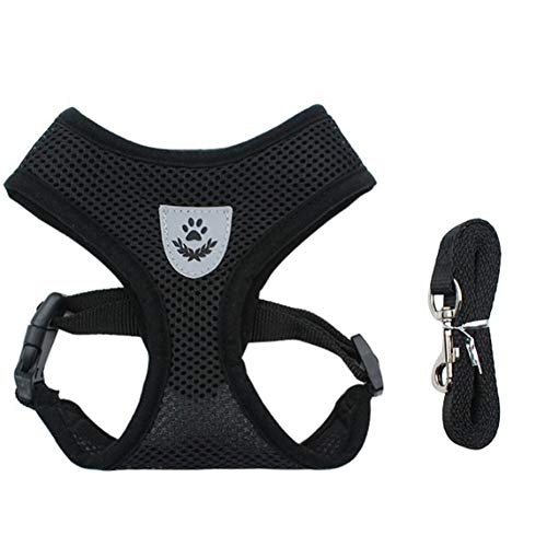 Hunde Geschirr Geschirr Hund Hunde Leine Schleppleine FüR Kleine Hunde Sicherheitsgeschirr Hund Hundegurt FüRs Auto Hundegeschirr Auto for Reisen Black,Small von LEDDP