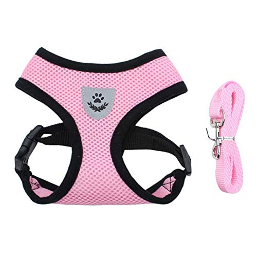 Hunde Geschirr Geschirr Hund Hunde Leine Schleppleine FüR Kleine Hunde Sicherheitsgeschirr Hund Hundegurt FüRs Auto Hundegeschirr Auto for Reisen pink,Large von LEDDP