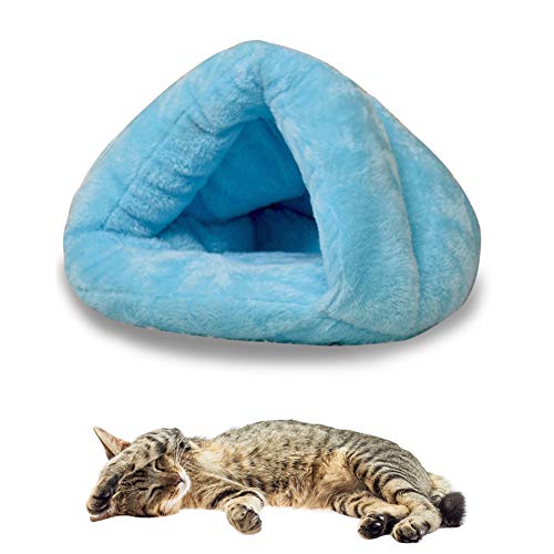 Hundehöhle Kleine Hunde Katzenhöhle Kätzchenbett Luxus Hundebett Flauschiges Hundebett Günstige Hundebetten Haustierhöhle Hundeschlafsäcke Blue,Large von LEDDP