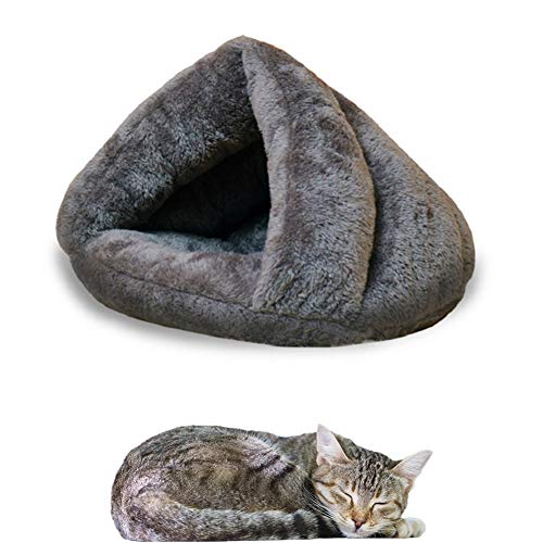 Hundehöhle Kleine Hunde Katzenhöhle Kätzchenbett Luxus Hundebett Flauschiges Hundebett Günstige Hundebetten Haustierhöhle Hundeschlafsäcke Gray,Large von LEDDP