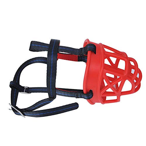 Maulkorb Hunde Maulkorb Mittlere Hunde Anti Bellen Maulkorb Maulkorb Für Mittelgroße Hunde Maulkörbe Zu Verhindern Essen Weiche Maulkorb red,Size-6 von LEDDP