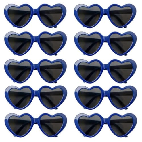 10 Stück Lovely Heart Shape Pet Cat Glasses Eye-wear Sunglasses für kleine Hundekatze (Blau) von LEEMASING