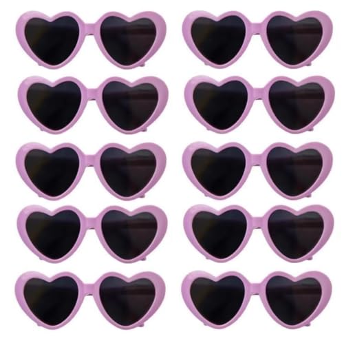 10 Stück Lovely Heart Shape Pet Cat Glasses Eye-wear Sunglasses für kleine Hundekatze (Lila) von LEEMASING