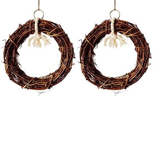 LEEVUS Vogelspielzeug, Rattan-Spielzeug, zum Aufhängen, 2 Stück, 15 cm, für Papageien, Haustiere, Vogelkäfig, Dekoration von LEEVUS