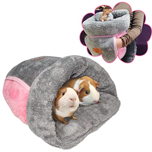 Meerschweinchenbett Kuschelsack warm, weich und kuschelig, für Ratten, Frettchen, Igel, Eichhörnchen, Chinchilla, Kleintierschlafbettwäsche (1.Grau) von LEFTSTARER