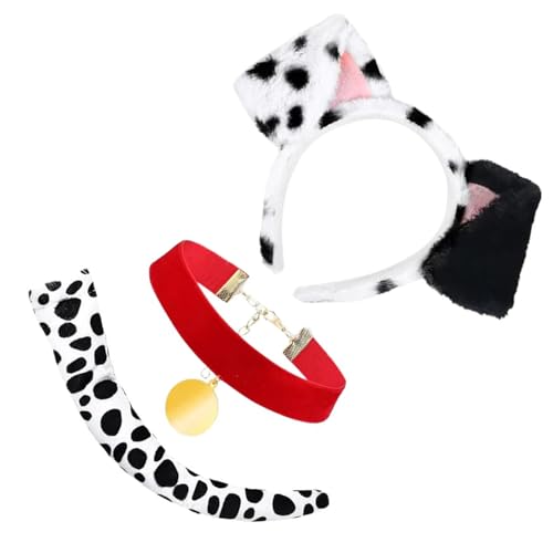 3-teiliges Hundekostüm Zubehör Halloween Hundekostüm Inklusive Hundeohren Stirnband Schwanz Hundehalsband Für Kinder Und Erwachsene Cosplay von LEIDJGUN