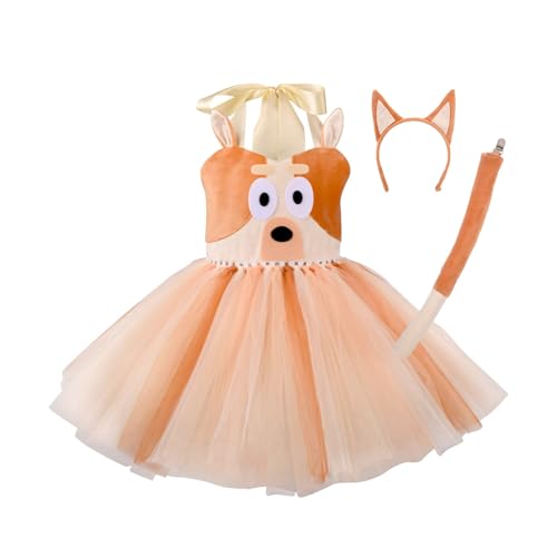 Halloween Hundekostüm Mit Schwanzstirnband Und Kleid Für Mädchen Halloween Weihnachten Geburtstag Hund Up Outfit von LEIDJGUN