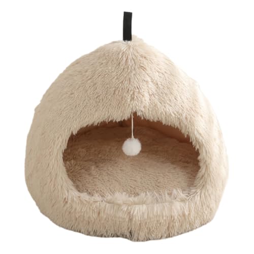 LEIDJGUN Lovely Pet House Soft Long Plush Indoor Pet Sleep Shelters with Hanging Toy Nonslip and Warm For Small Dogs Cats von LEIDJGUN